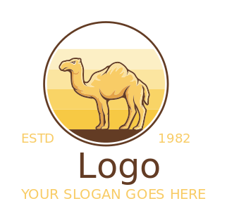 animal logo icon camel in gradient circle
