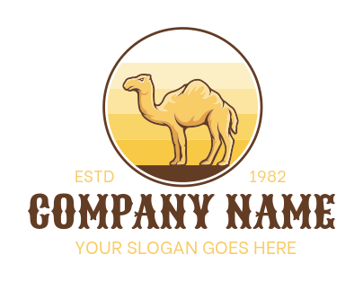 animal logo icon camel in gradient circle