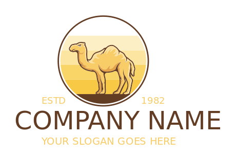 animal logo icon camel in gradient circle