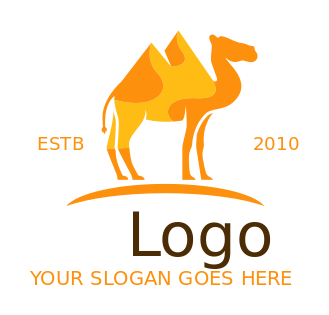 animal logo camel with humps of desert dunes