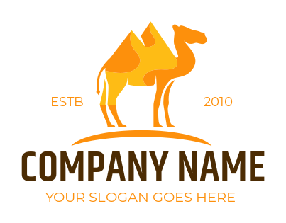 animal logo camel with humps of desert dunes