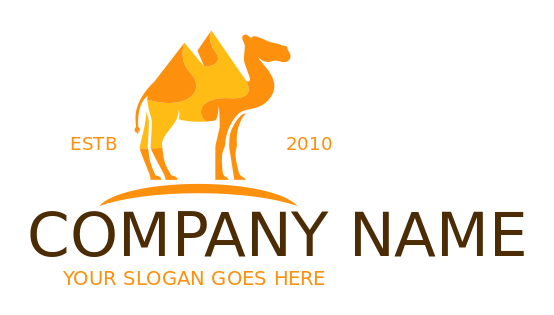 animal logo camel with humps of desert dunes
