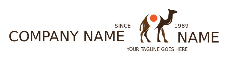 animal logo camel with location pin