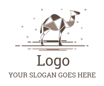 create an animal logo camel with triangle mosaic
