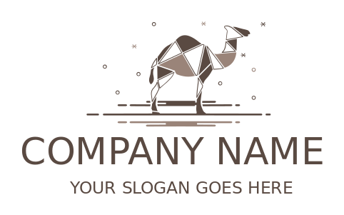create an animal logo camel with triangle mosaic