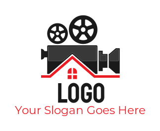 media logo template camera with film reel