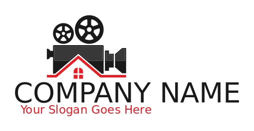 media logo template camera with film reel