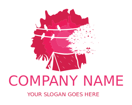 travel logo maker camp tent with splatter