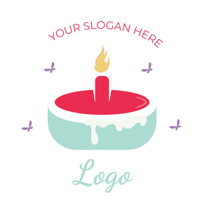 food logo symbol candle with flame on cupcake