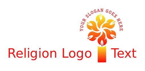 arts logo candle with many flames forming flower