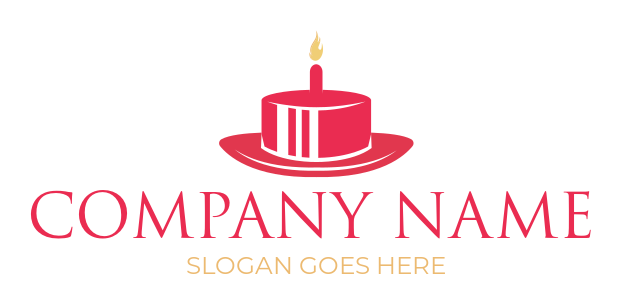food logo maker candle on hat shape cake