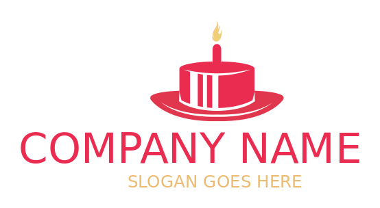 food logo maker candle on hat shape cake