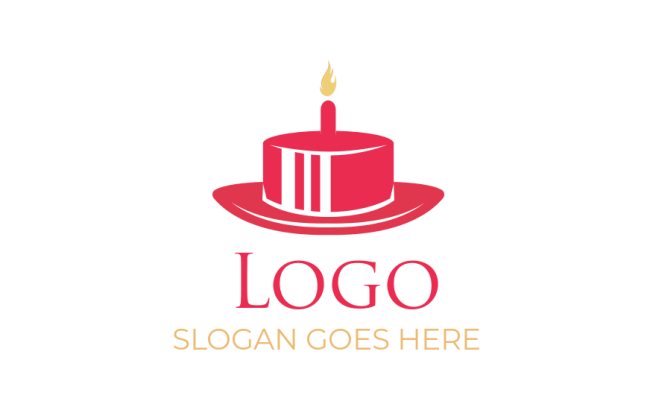 food logo maker candle on hat shape cake