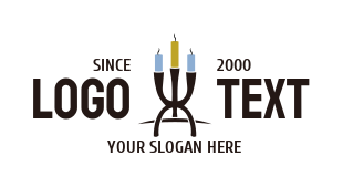 home improvement logo candles on stand