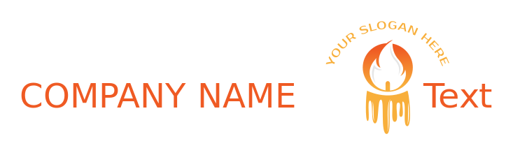 religious logo candle with melting wax