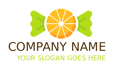 candy shop logo in orange slices and jelly