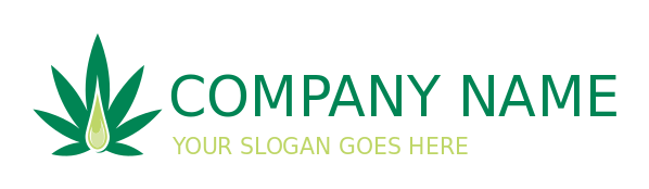 medical logo cannabis leaf with water drop