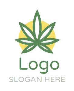 medical logo cannabis leaves within circle
