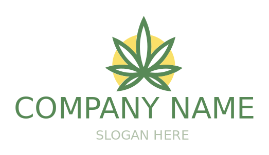 medical logo cannabis leaves within circle