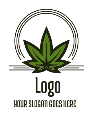 make a medical logo marijuana leaves in circle