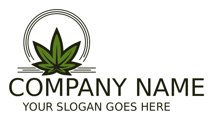 make a medical logo marijuana leaves in circle