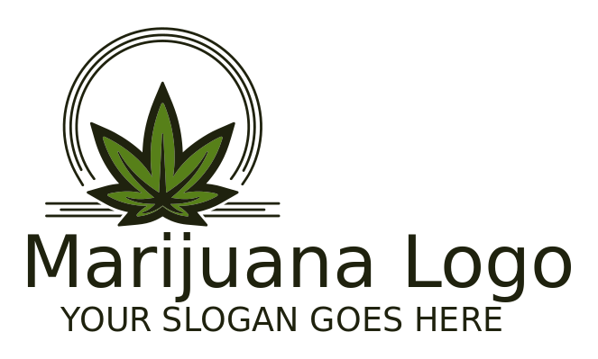 make a medical logo marijuana leaves in circle