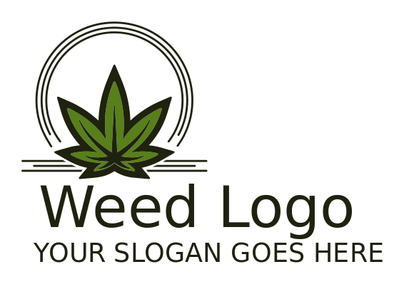make a medical logo marijuana leaves in circle