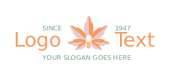 medical logo icon cannabis with pill in center