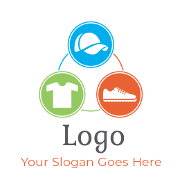 fashion logo maker cap, shirt, and shoe circle