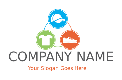 fashion logo maker cap, shirt, and shoe circle