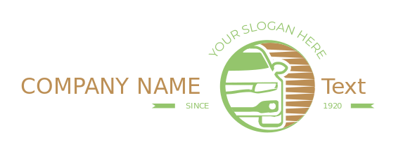 auto logo online half car in circle