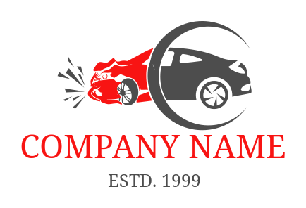 auto repair logo collision with swoosh in center