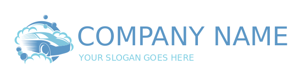 cleaning car wash logo with bubbles