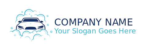 cleaning logo online car incorporated with wash bubbles - logodesign.net