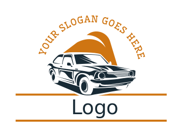 make an auto logo vintage car silhouette