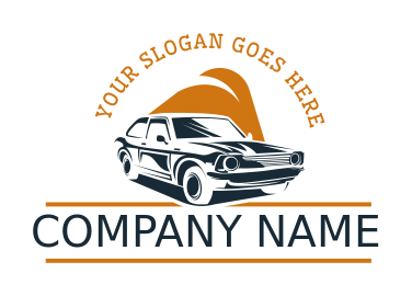 make an auto logo vintage car silhouette