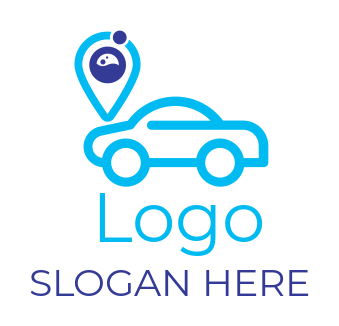 car wash logo icon with location pin
