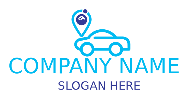 car wash logo icon with location pin