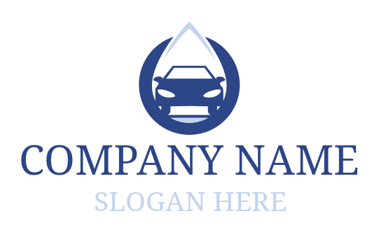 car wash logo maker water droplet in circle