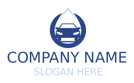 car wash logo maker water droplet in circle