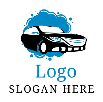 car wash logo online with bubbles