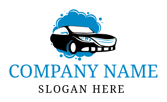 car wash logo online with bubbles