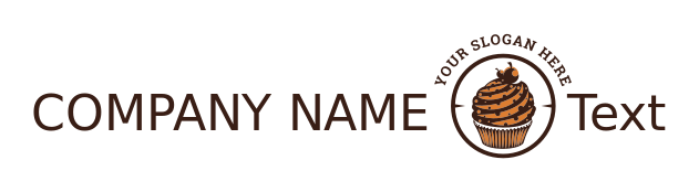 bakery logo caramel cupcake in circle