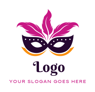 Beauty logo carnival mask with feathers