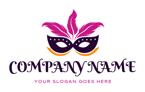 Beauty logo carnival mask with feathers