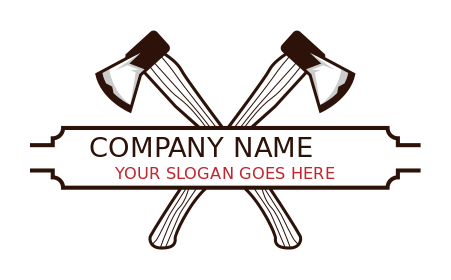 handyman logo maker crossed wooden axes