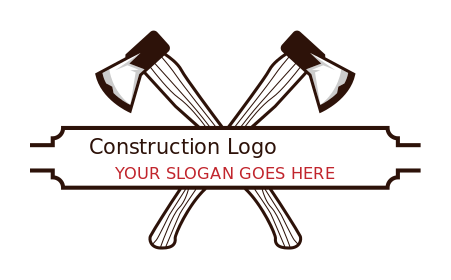 handyman logo maker crossed wooden axes