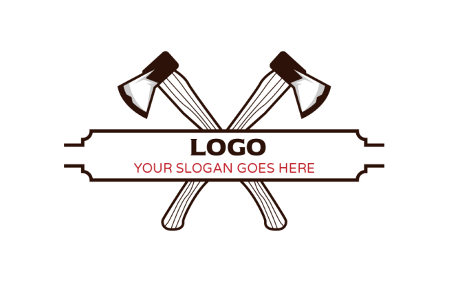 handyman logo maker crossed wooden axes