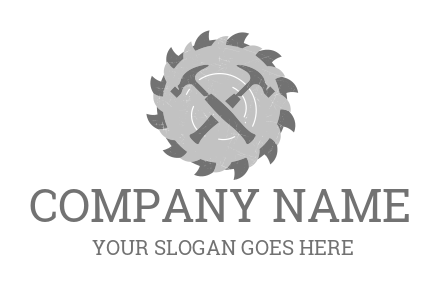 handyman logo saw blades with crossed hammers