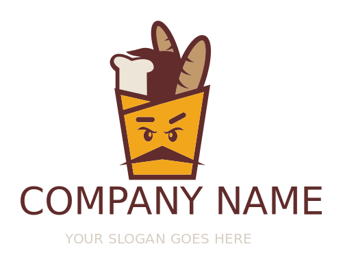 restaurant logo basket of bread chef hat mascot